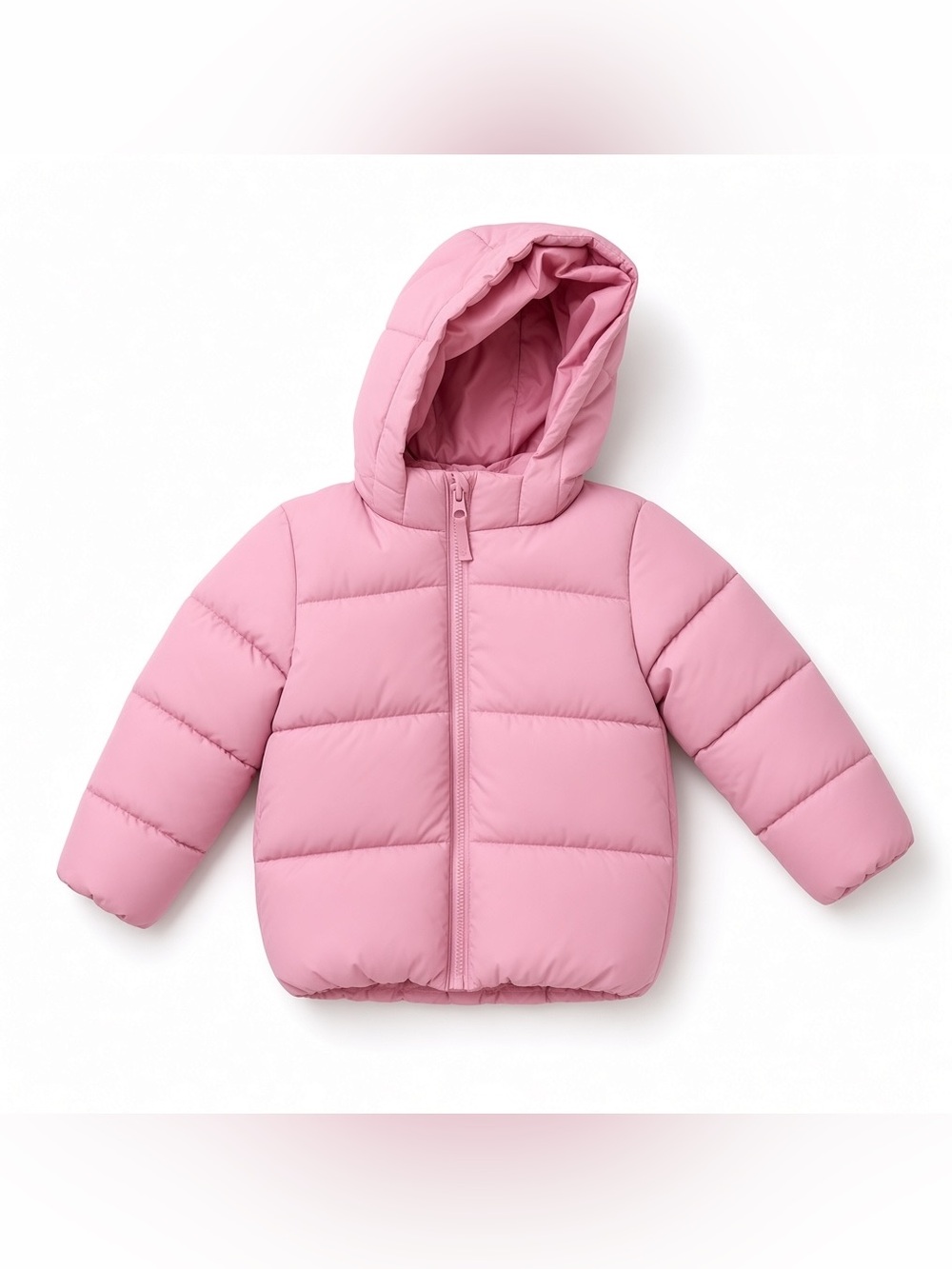 H&M Kids Pink Hooded Puffer Jacket - Lightweight Winter Coat